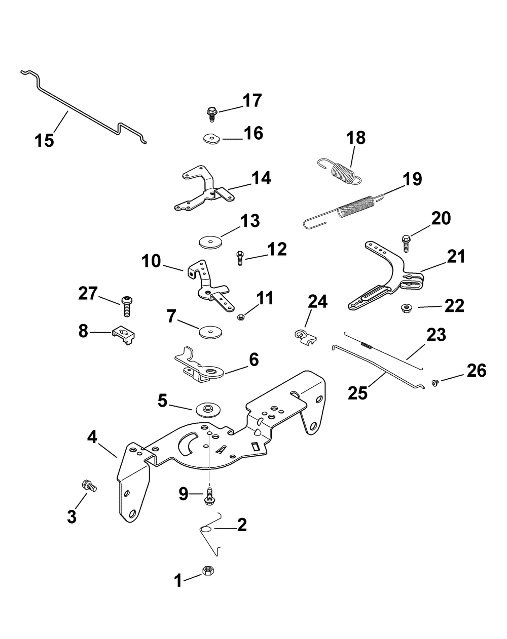 Kohler Engine Controls Diagram and Parts List for 467 4X4-1B027G-1B028G-37ACD710-After Cub Cadet Lawn Tractor Accessories